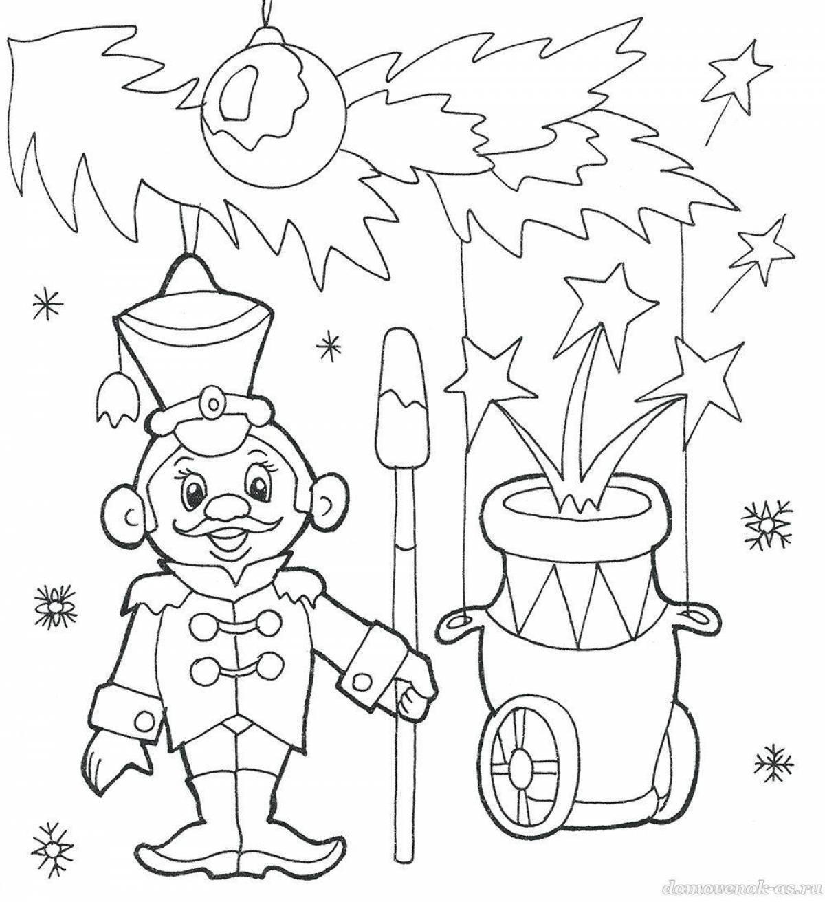 Energetic Christmas coloring book for 6-7 year olds