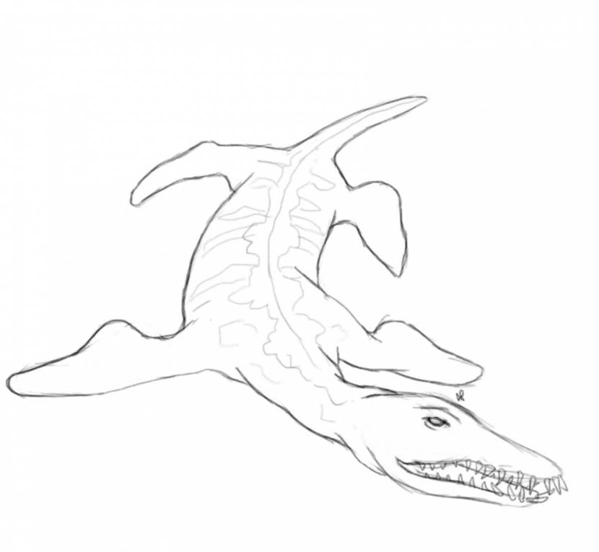 Exciting mosasaurus coloring book