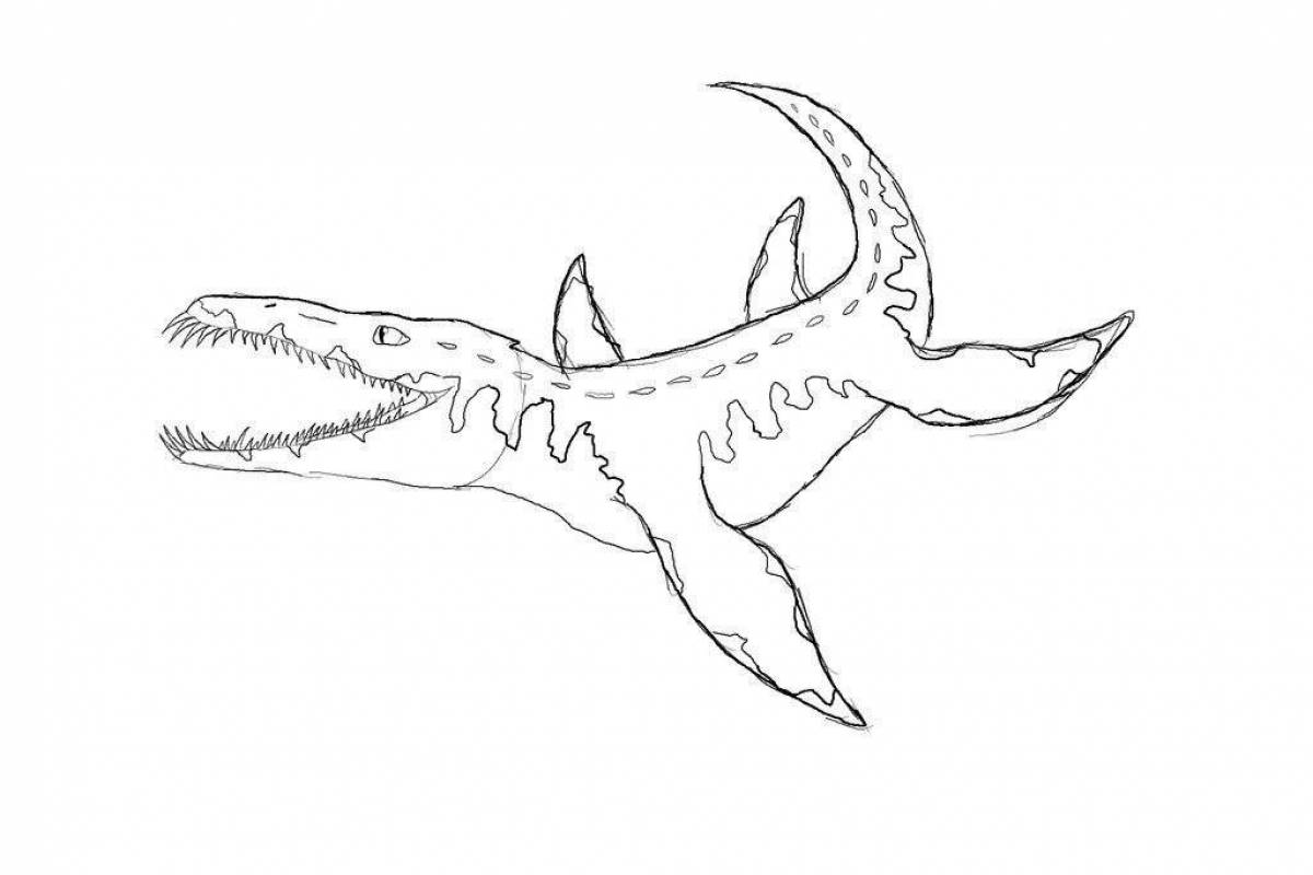 Excellent mosasaurus coloring book