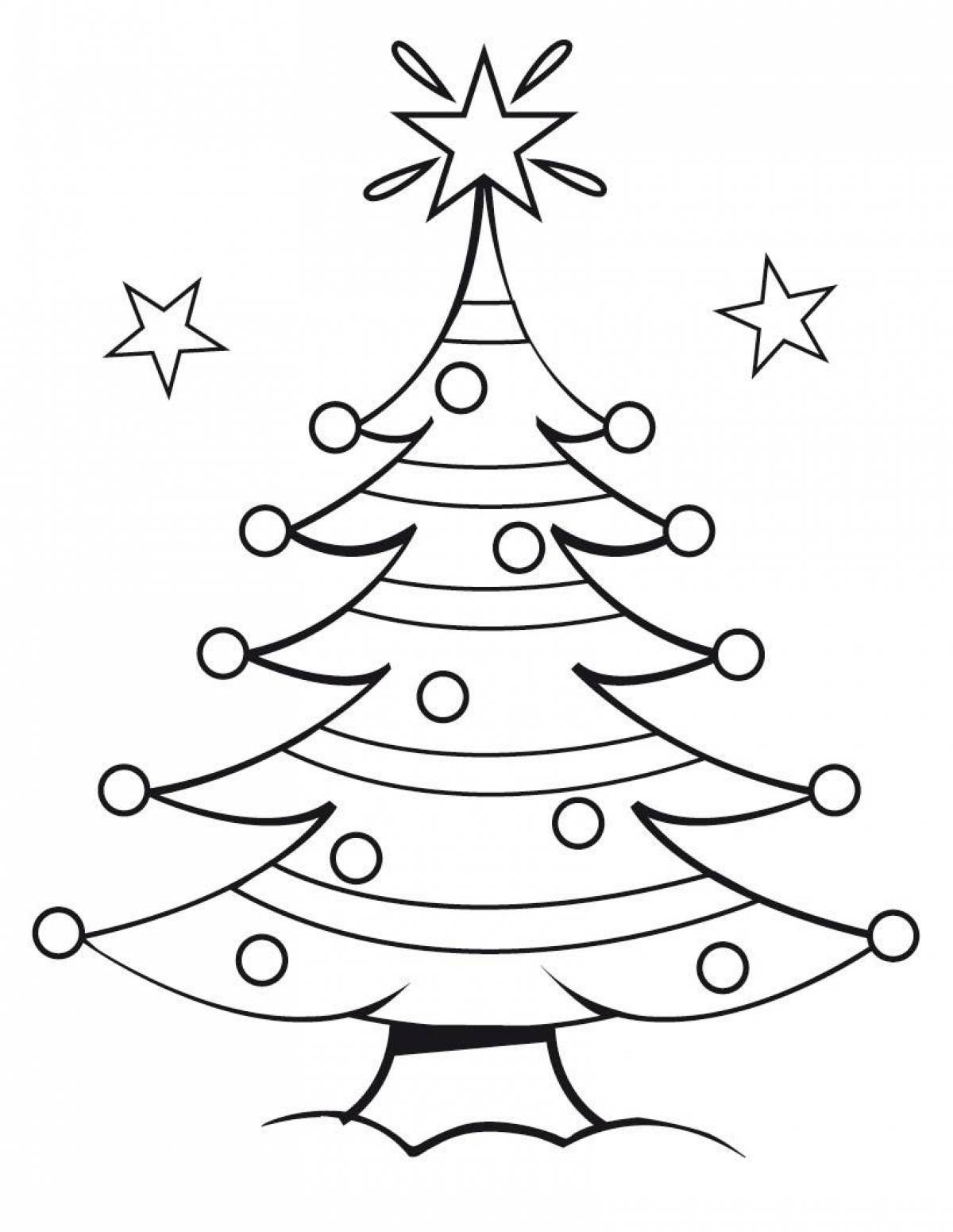 Grand coloring page christmas tree picture