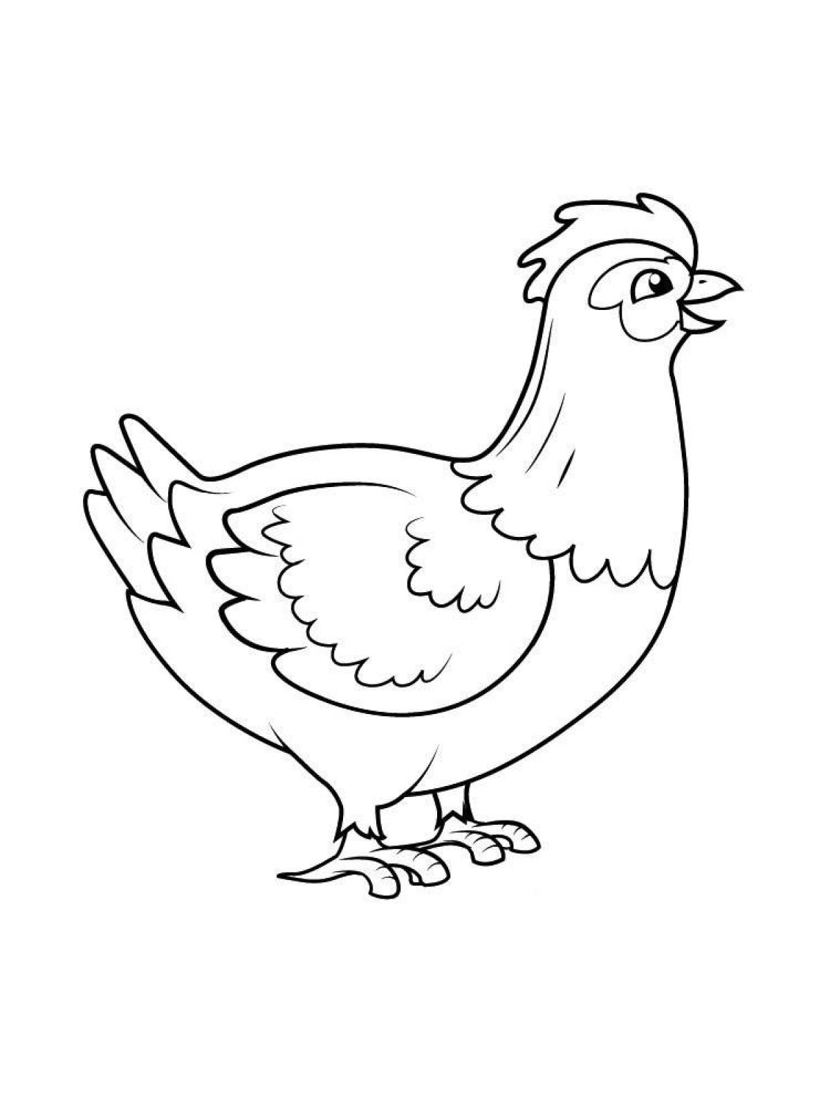 Увлекательная раскраска цыпленка для детей