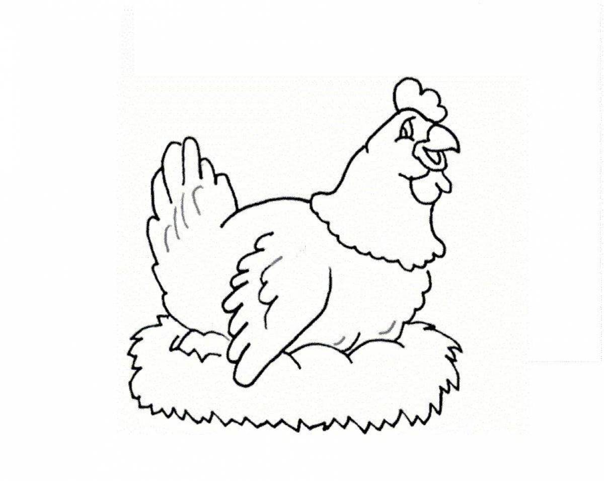 Chicken creative coloring for kids