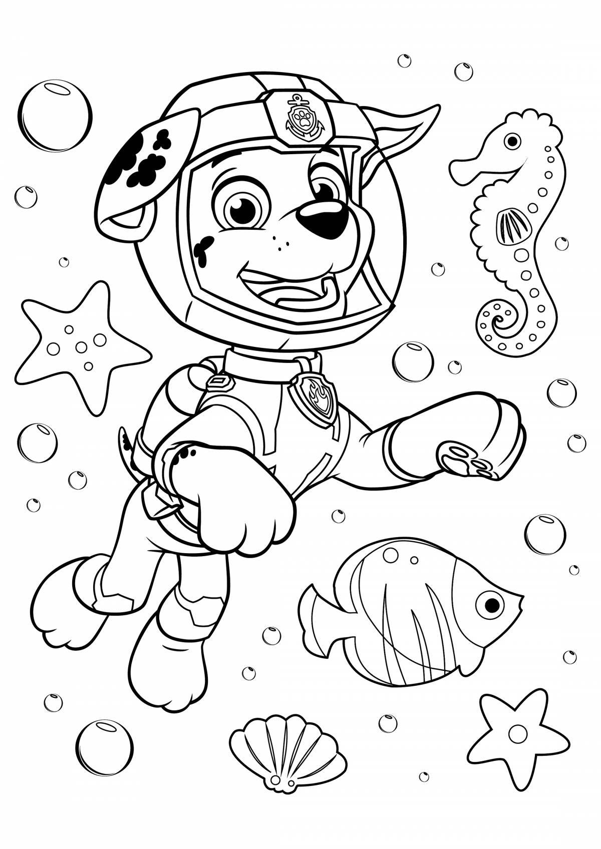 Colorful Paw Patrol Marshal Coloring Page