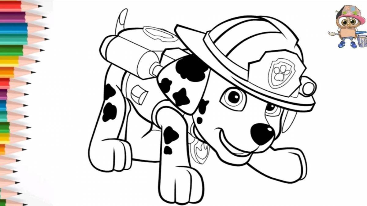 Paw patrol marshal coloring page