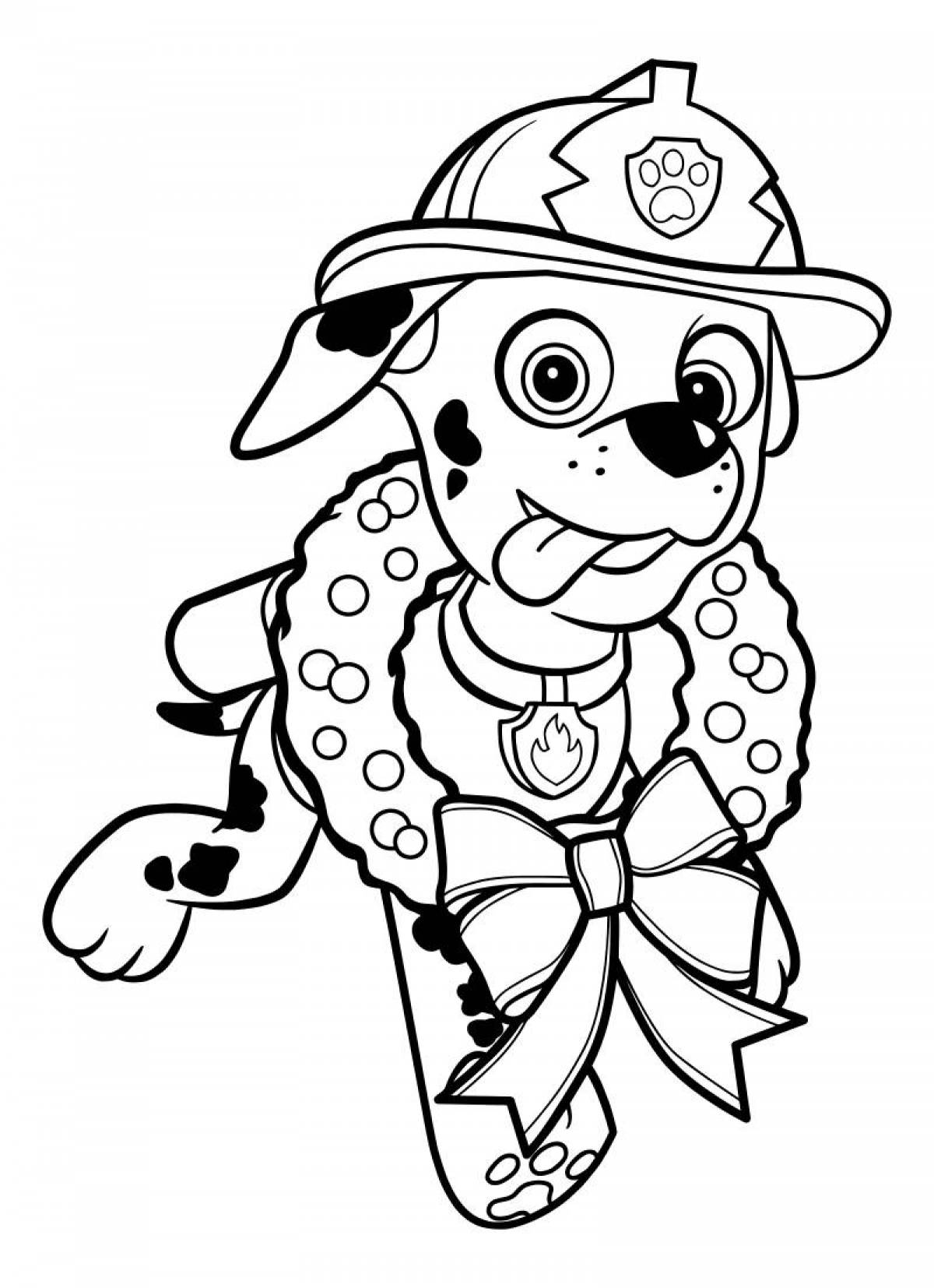 Animated Paw Patrol Marshal Coloring Page