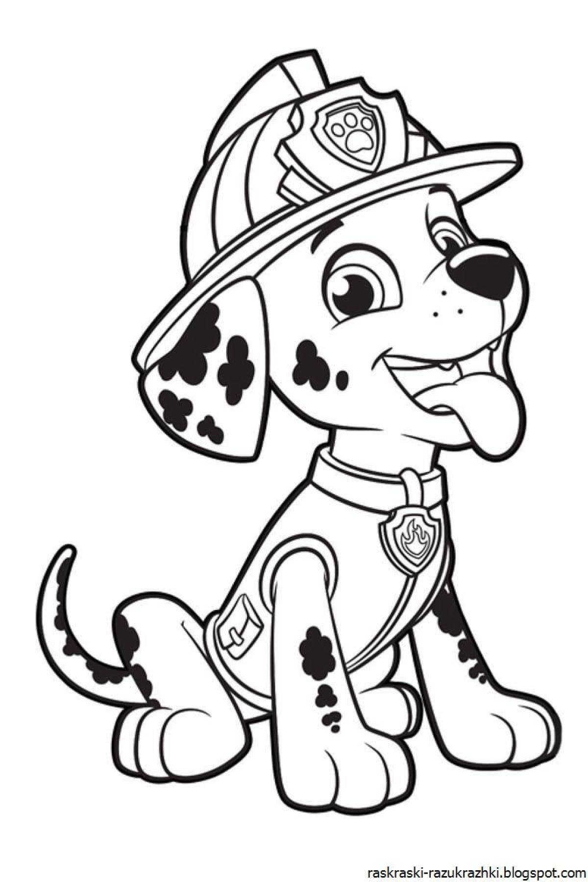Colored Explosive Paw Patrol Marshal Coloring Page
