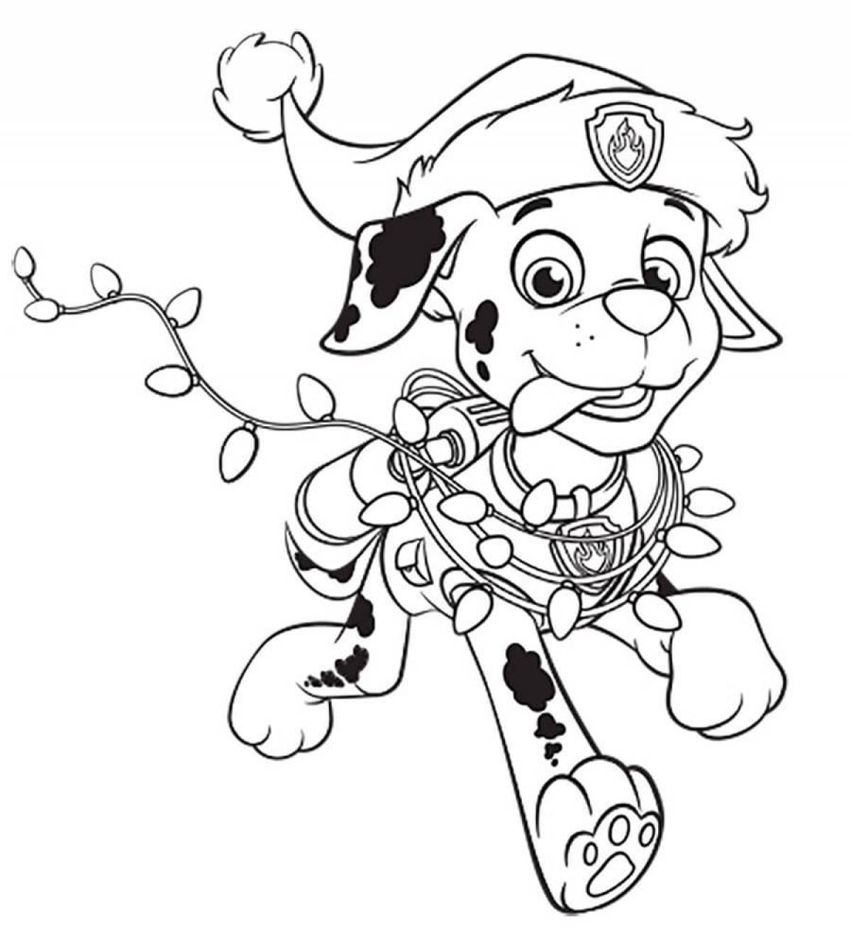 Colour live coloring paw patrol marshal