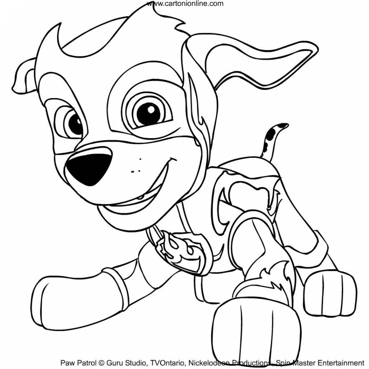 Coloured gorgeous paw patrol marshal coloring book