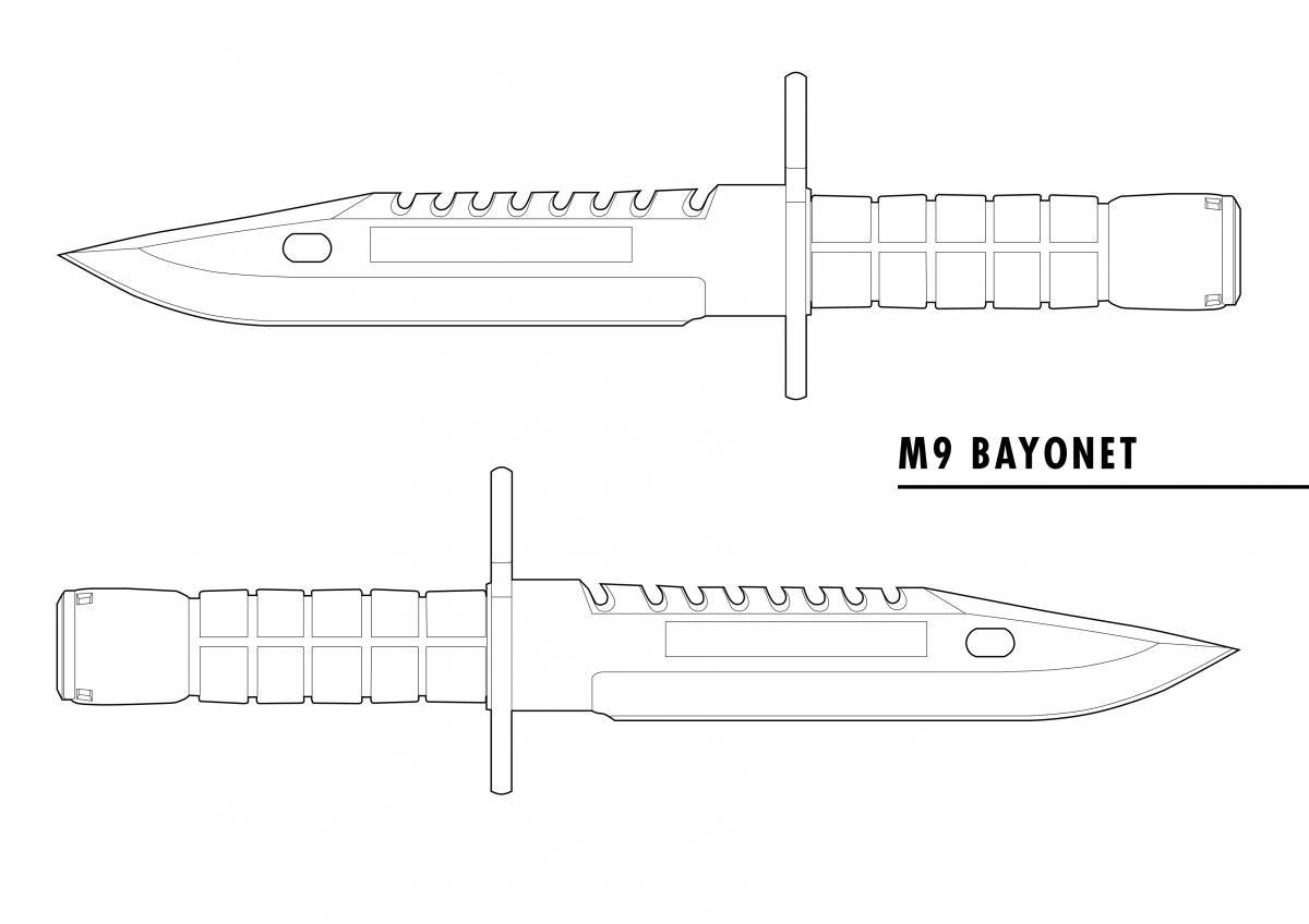 Colorful standoff 2 knives coloring page