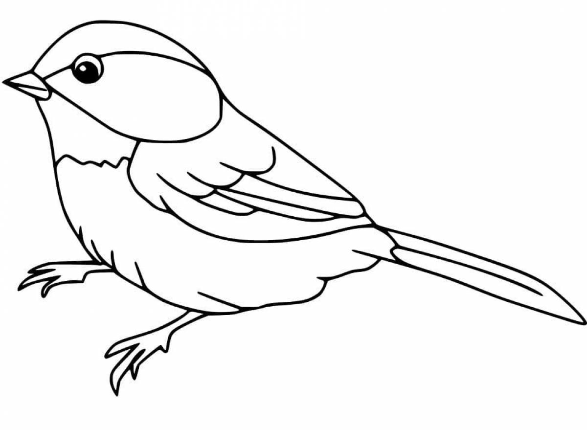 Violent wintering birds coloring pages for children 3-4 years old