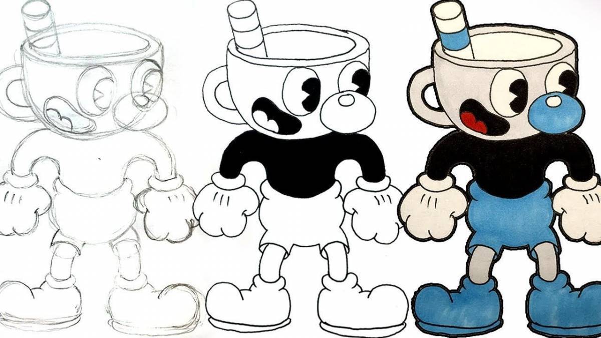 Fun coloring cuphead