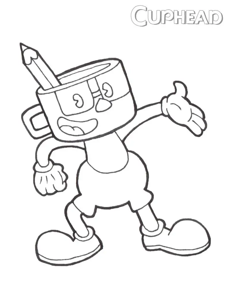 Coloring page energetic cup