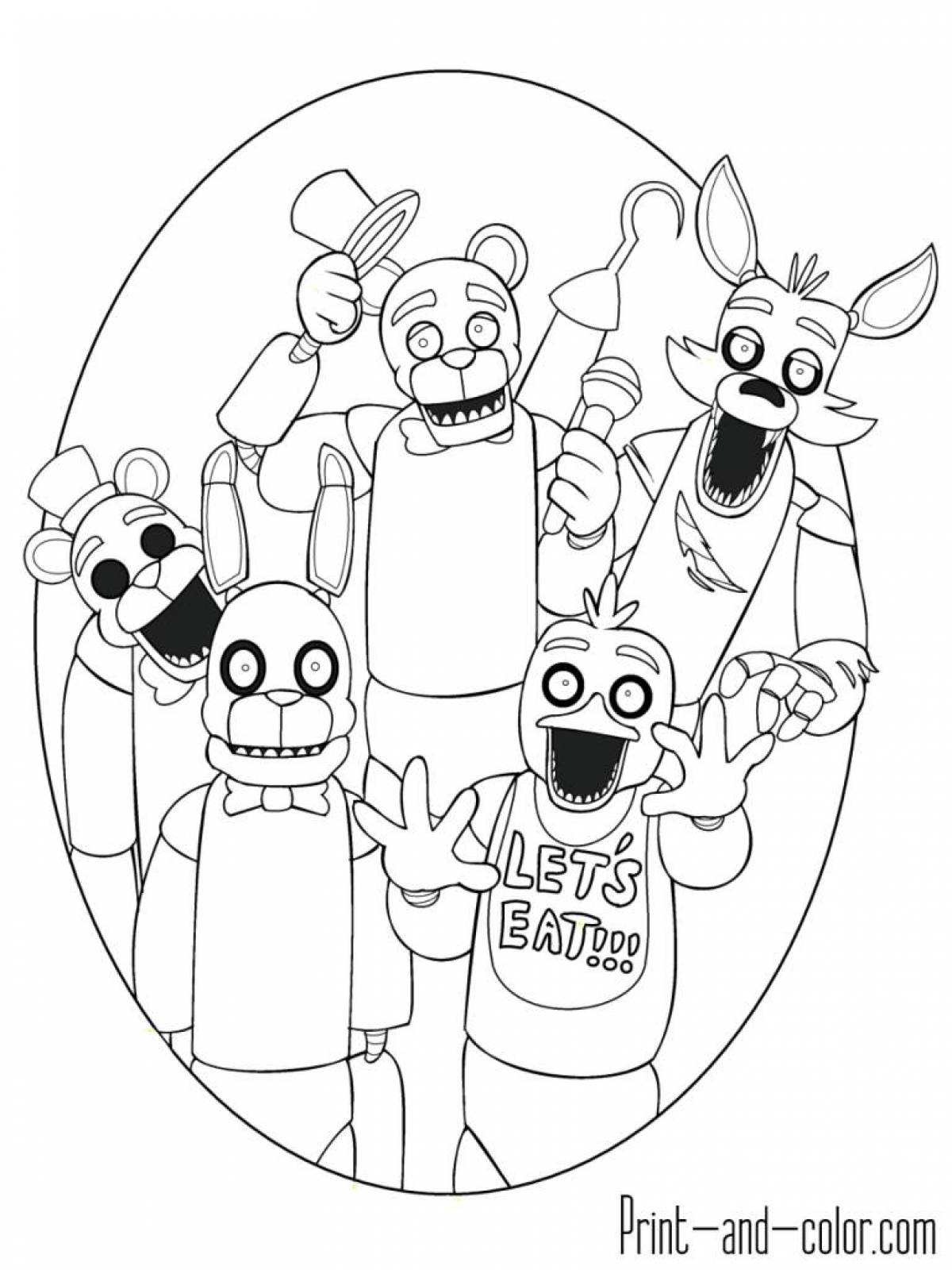 Freddy's excellent animatronic coloring book