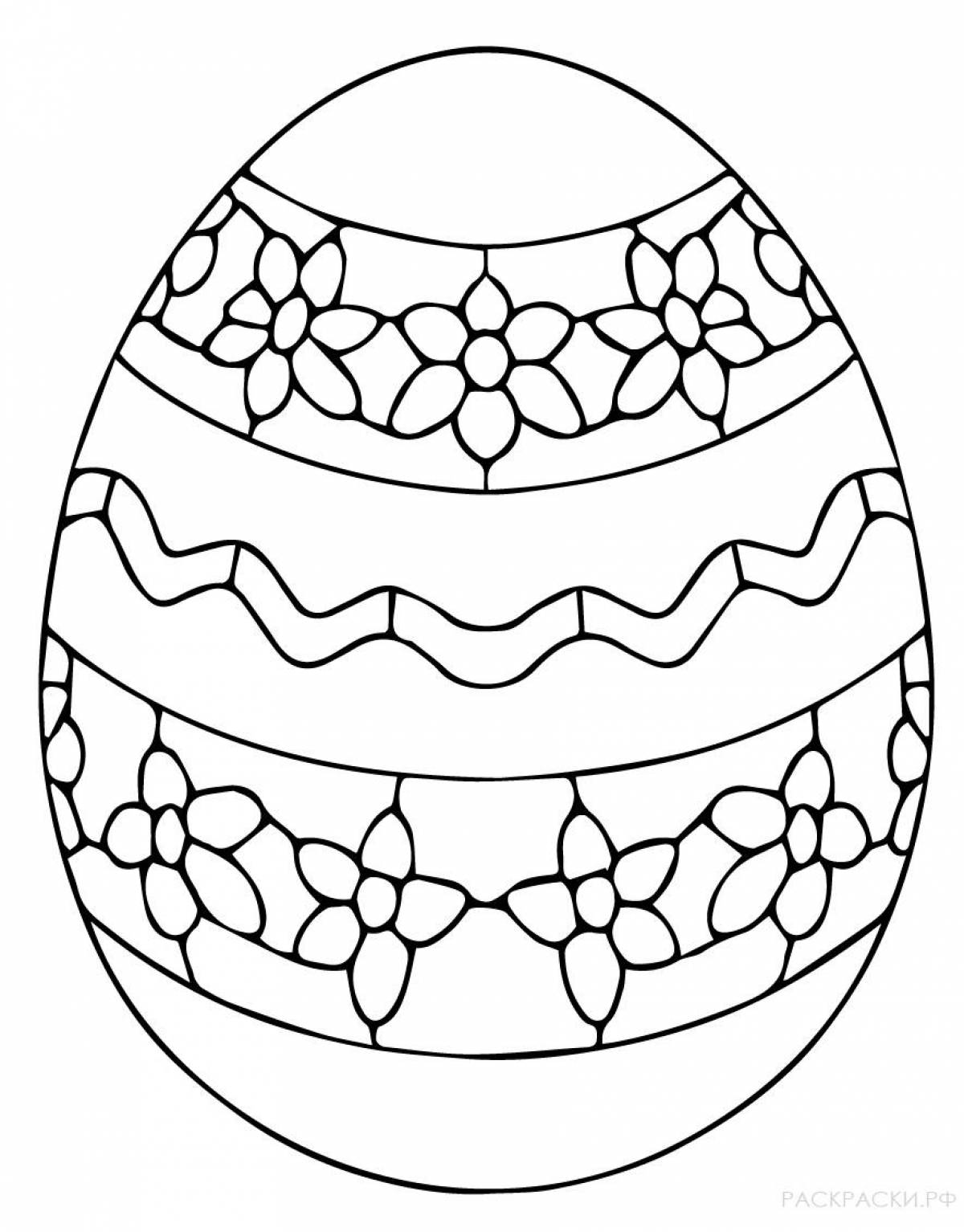 Colorful easter egg coloring page