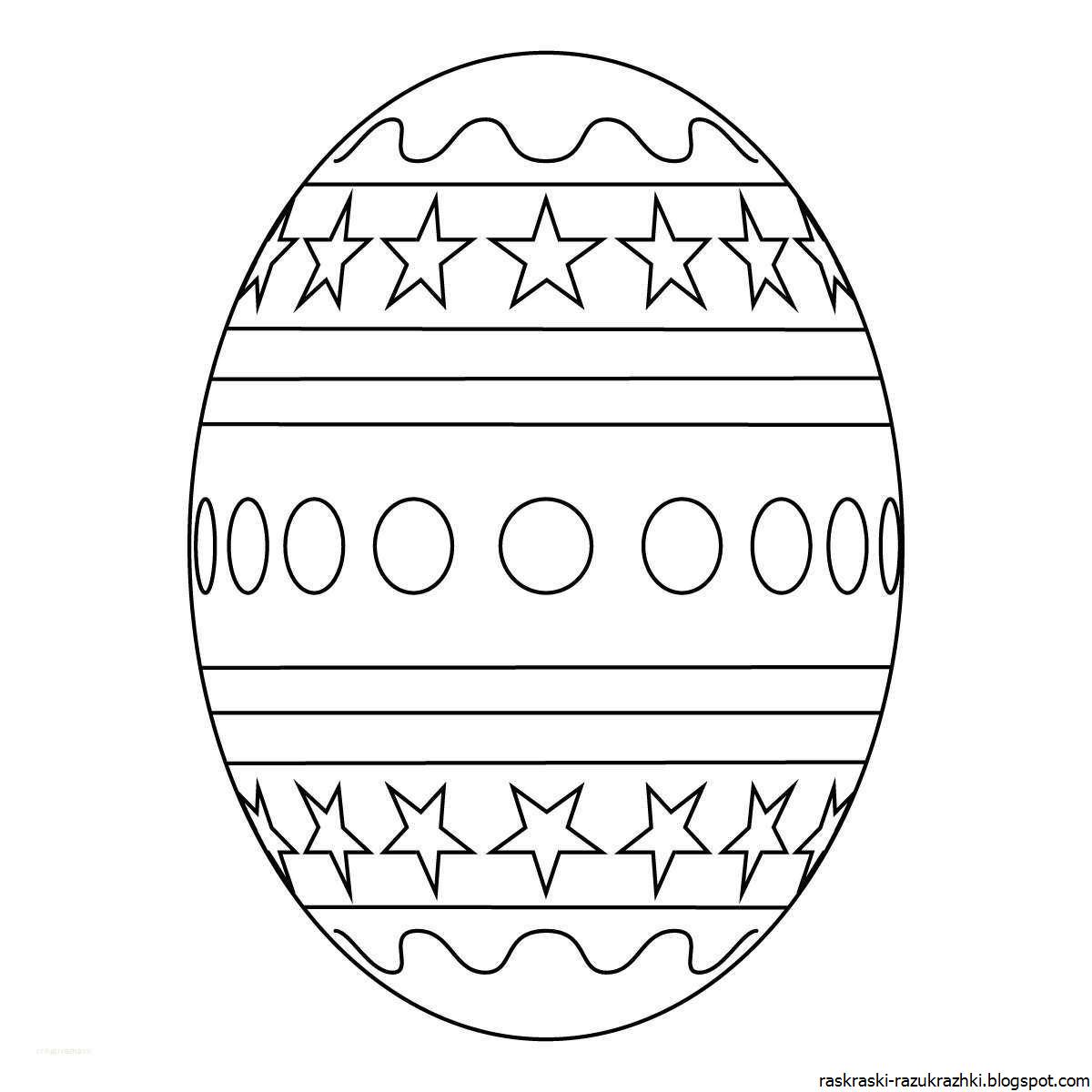 Яркая страница раскраски пасхальных яиц