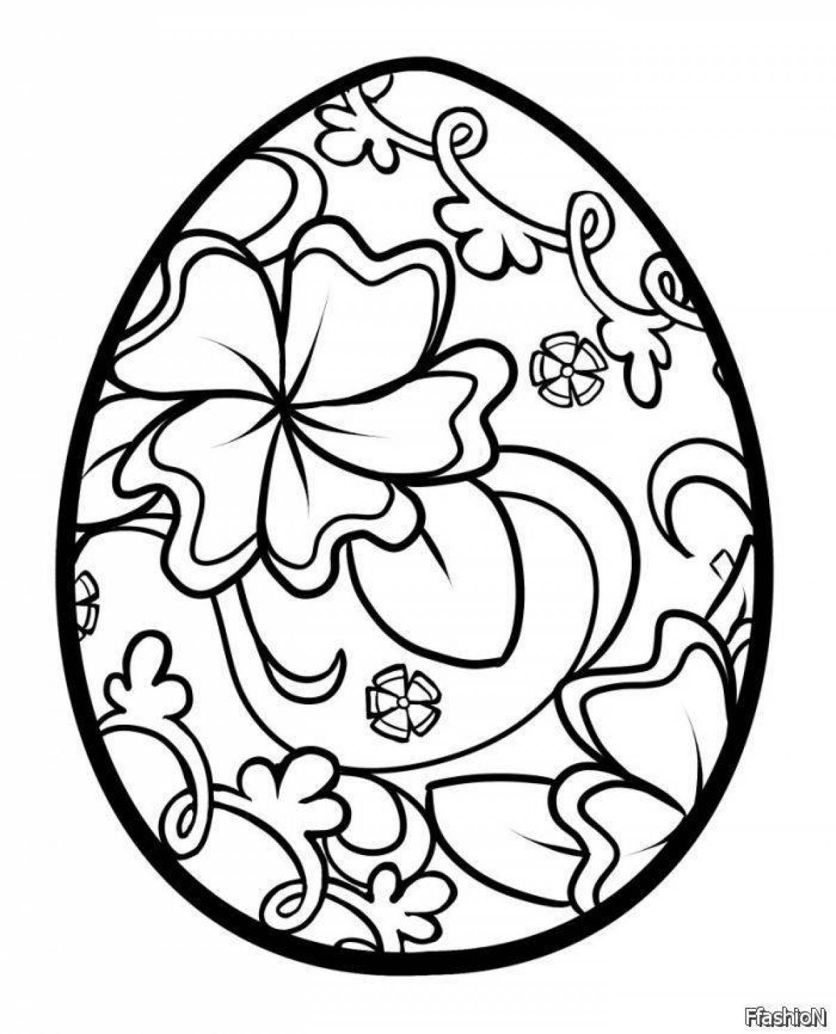 Lovely easter egg coloring page