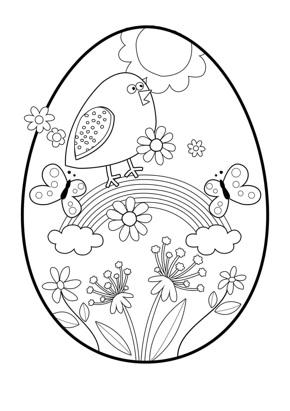 Creative Easter egg coloring