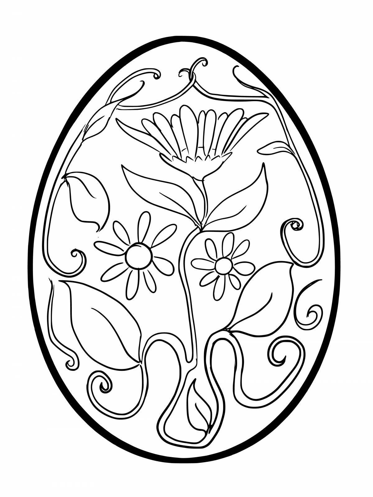 Bold easter egg coloring page