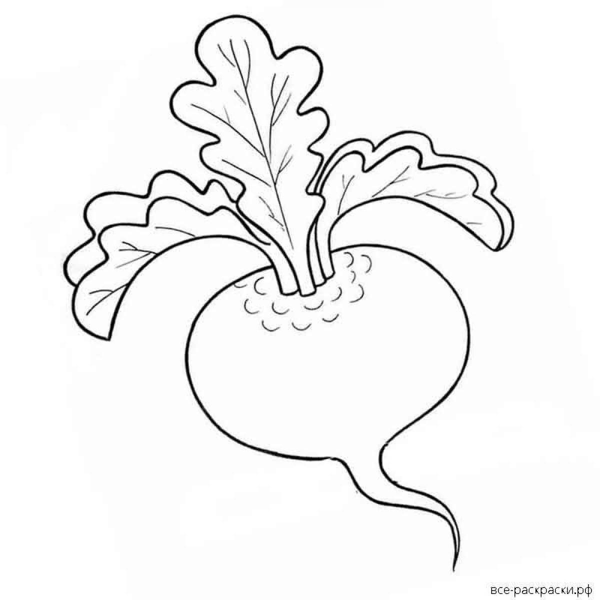 Adorable turnip coloring book for kids