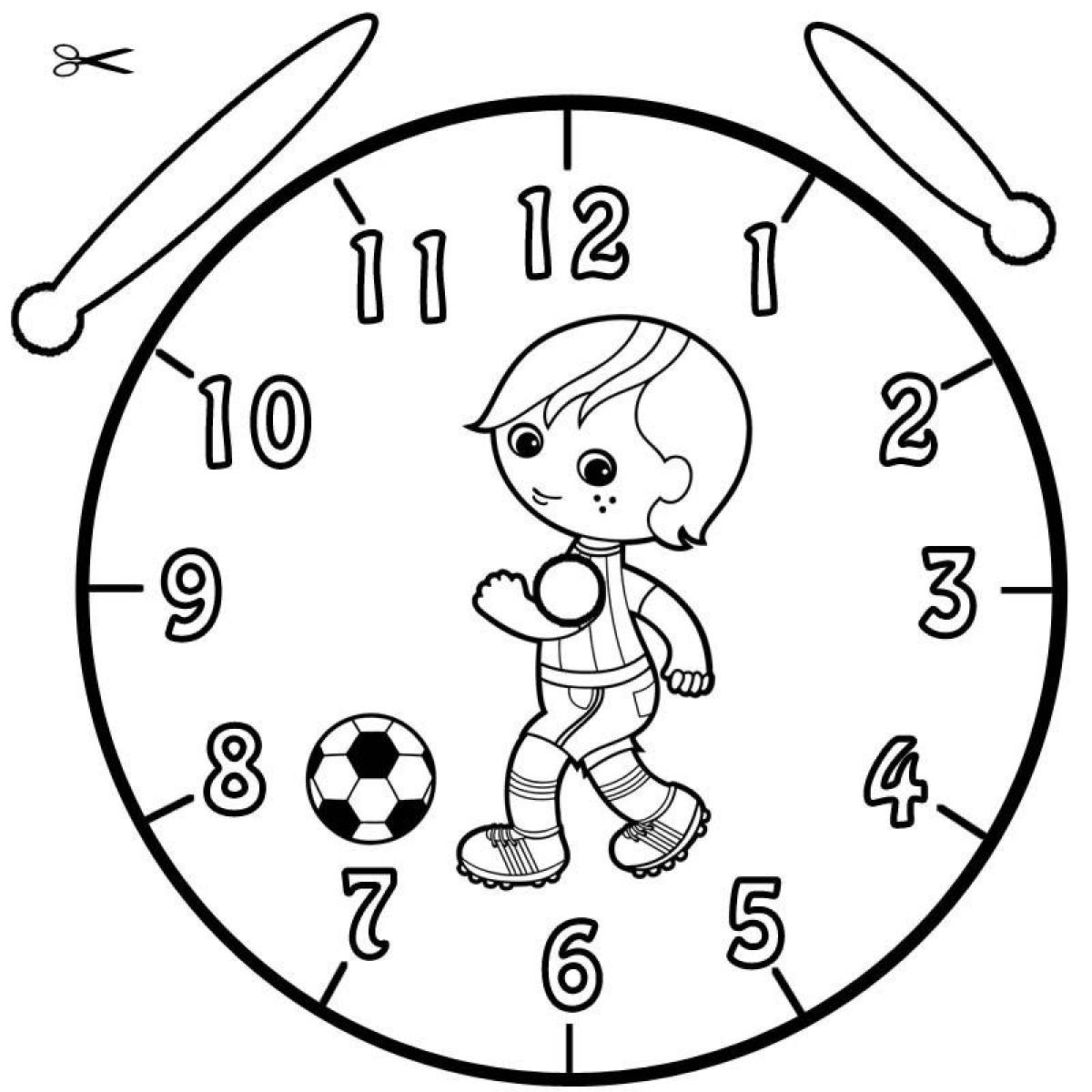 Fun coloring clock for kids