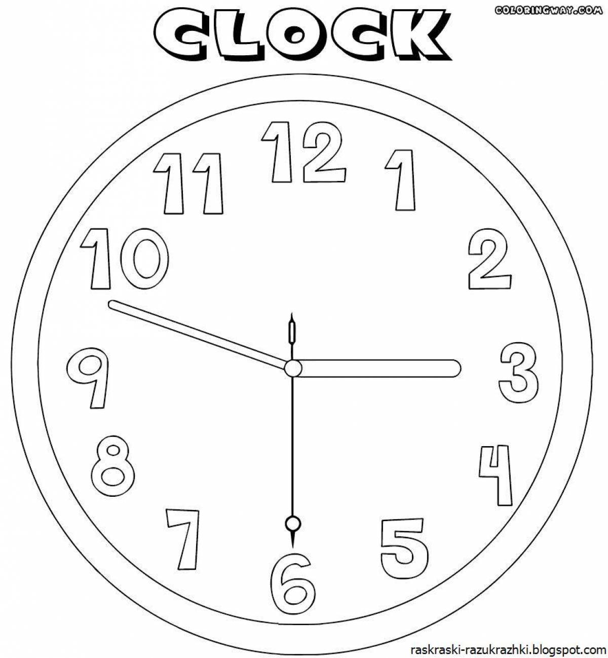 Coloring clock for kids