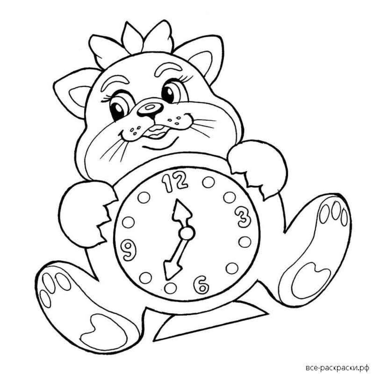 Creative coloring clock for kids