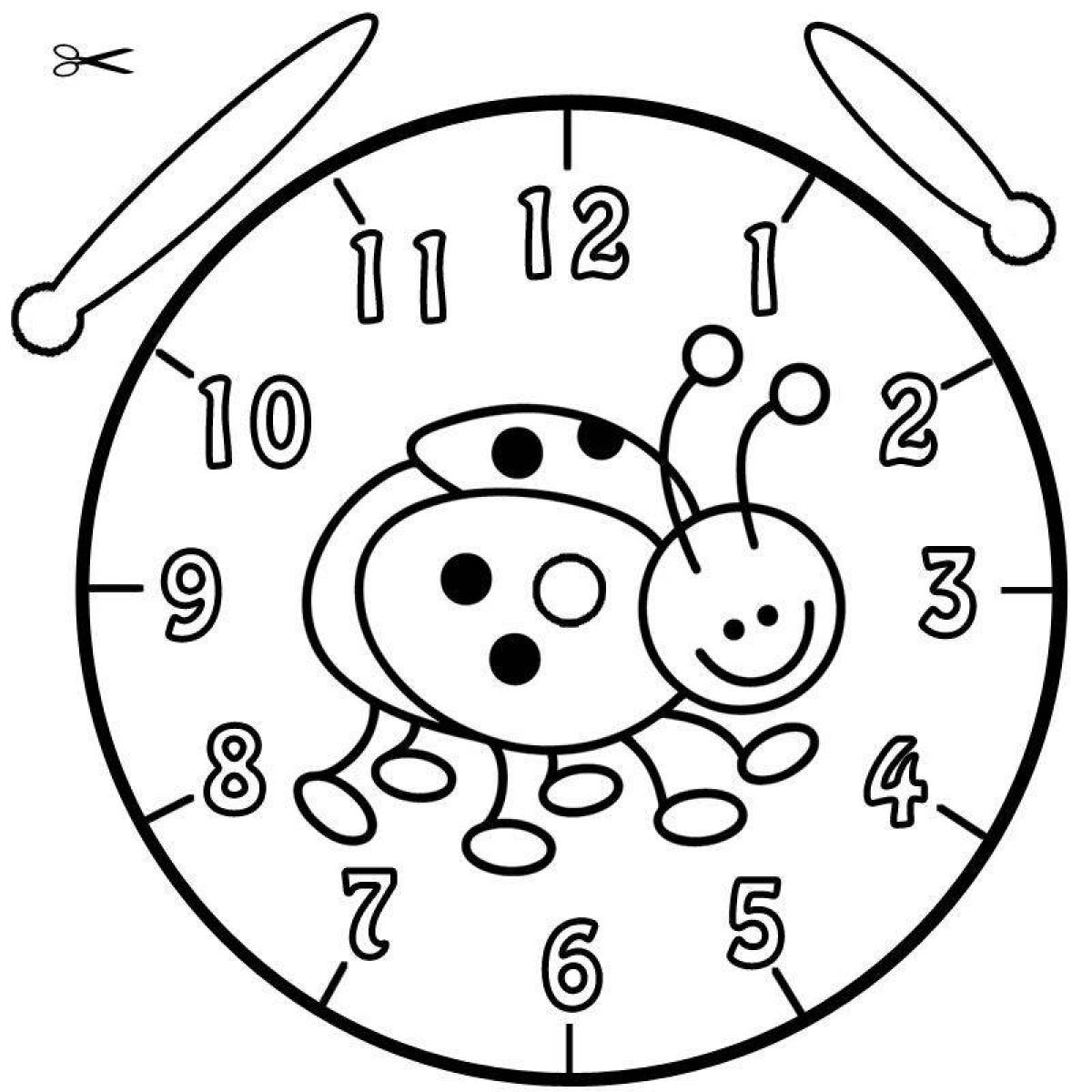 Coloring book magic clock for kids