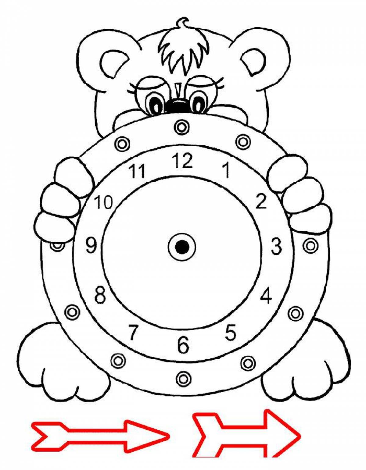 Sweet clock coloring for kids