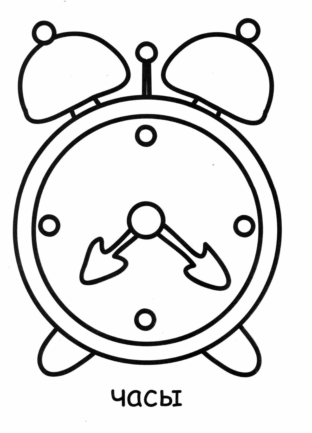 Exciting clock coloring for kids