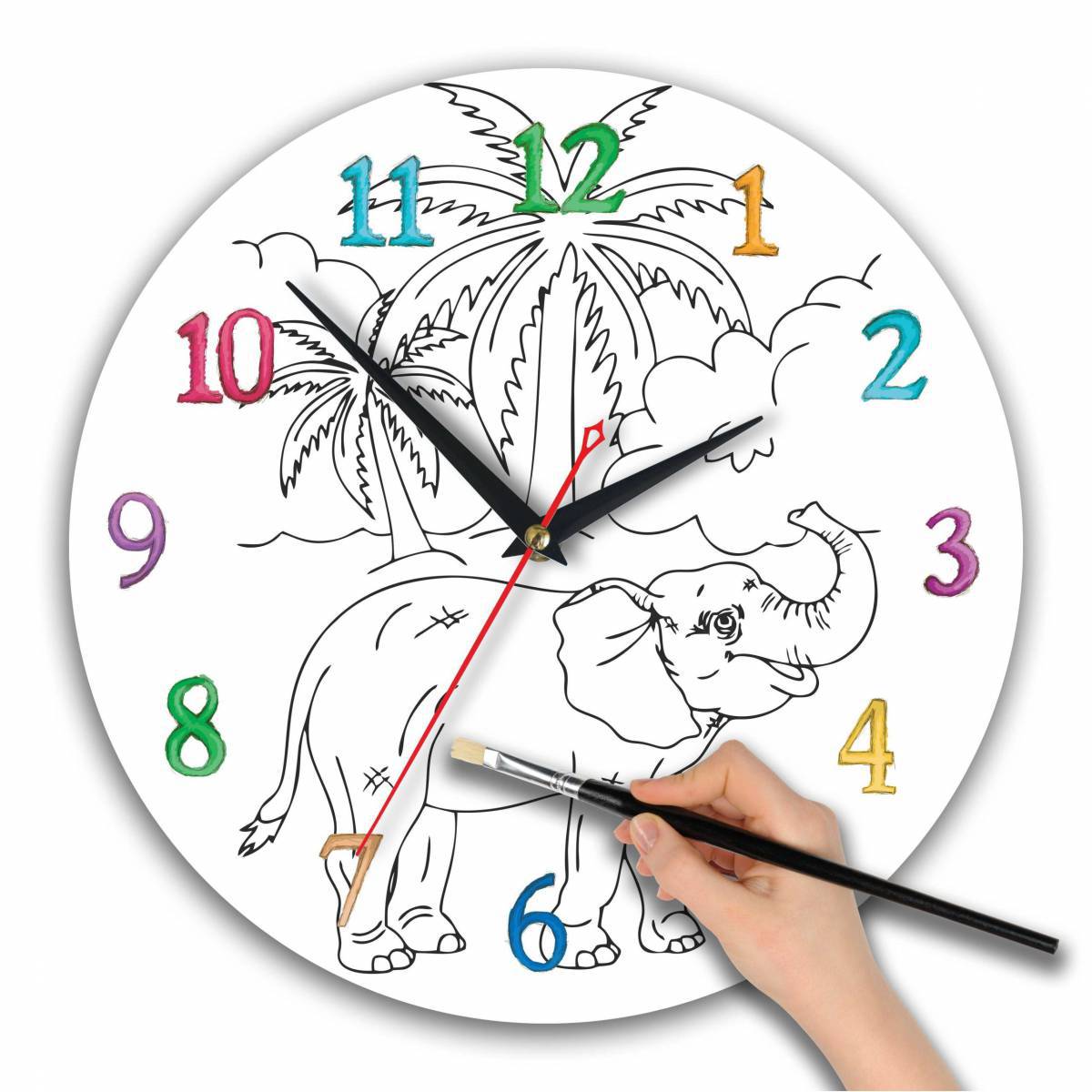 Colorful coloring clock for kids
