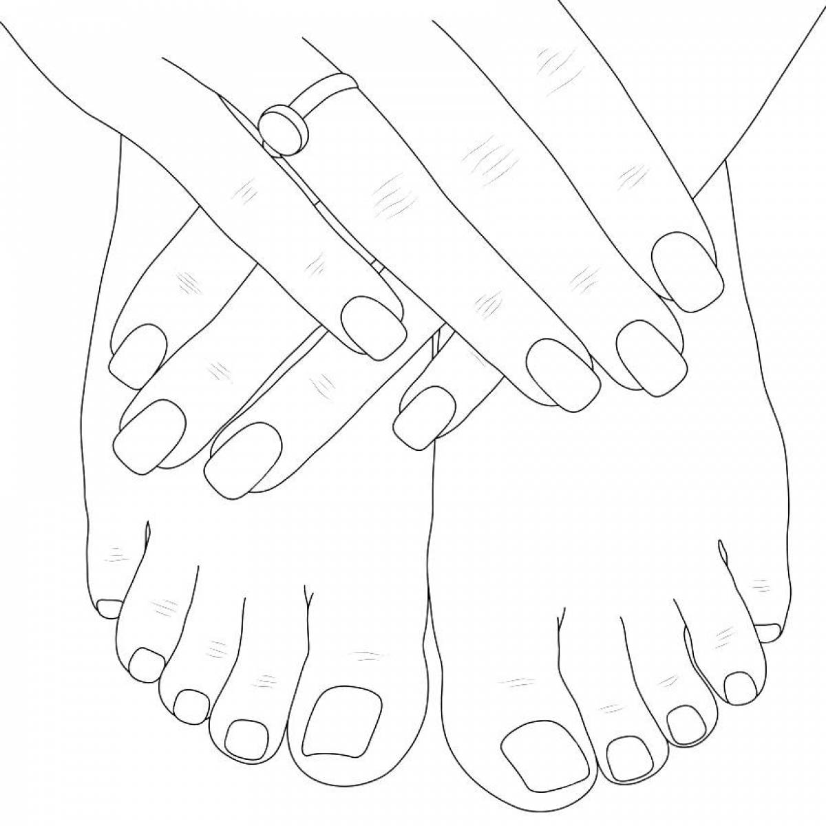Playful nail coloring page for girls