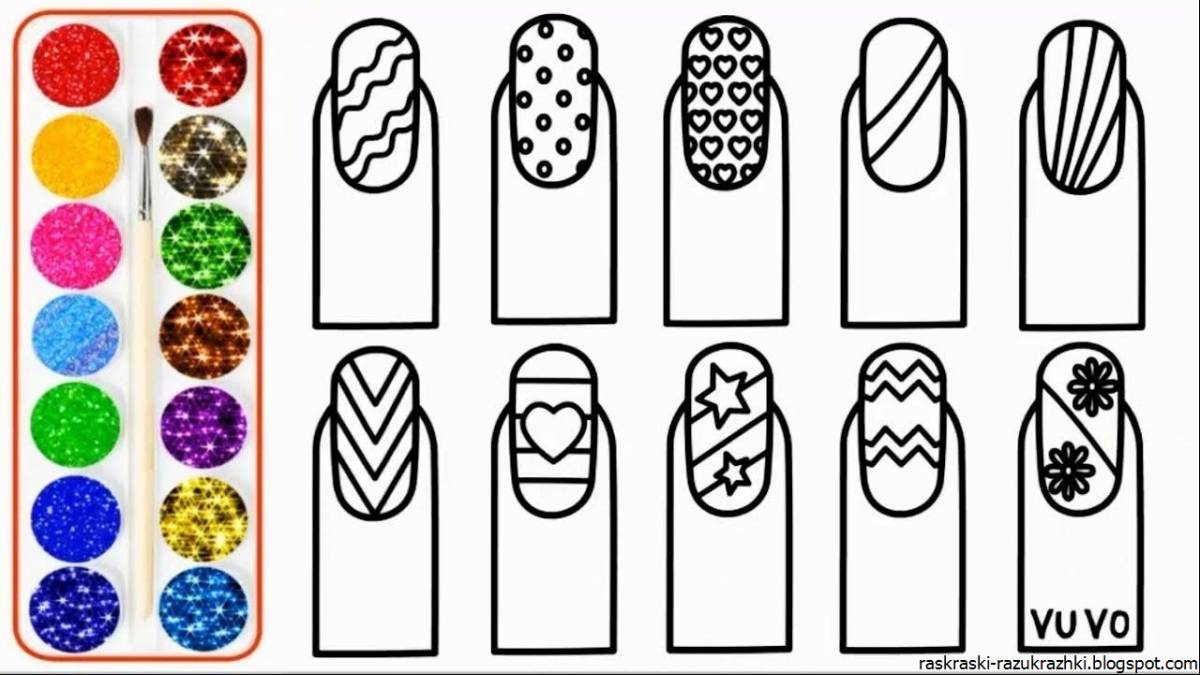 Уникальные раскраски для ногтей для девочек