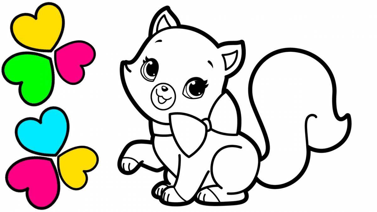 Waggly coloring page doggie kitties для детей