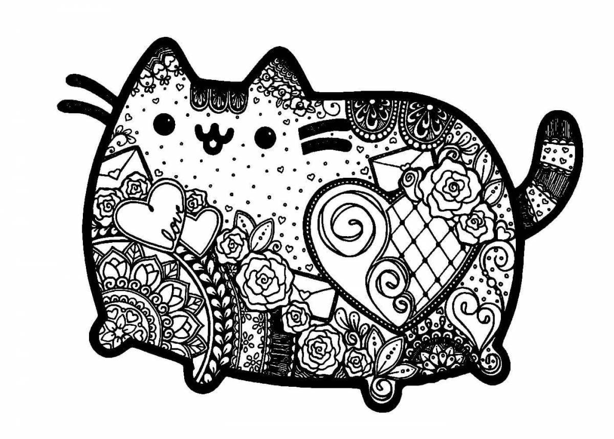 Sweet cat coloring page