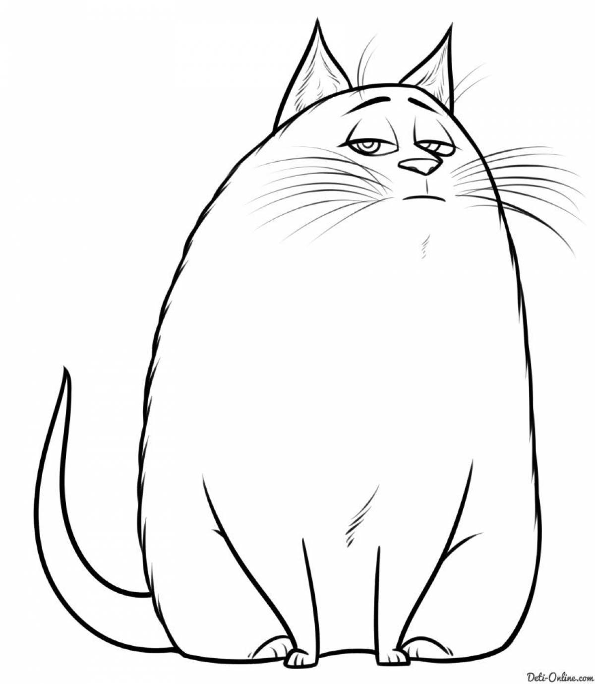 Coloring page hypnotic cat