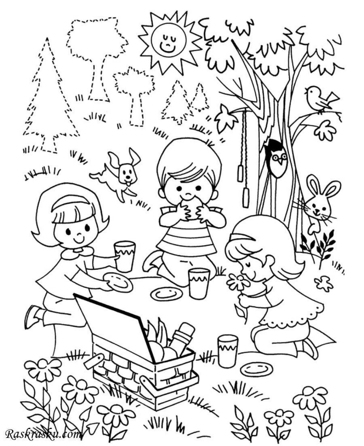 Color-frenzy coloring page детский сад