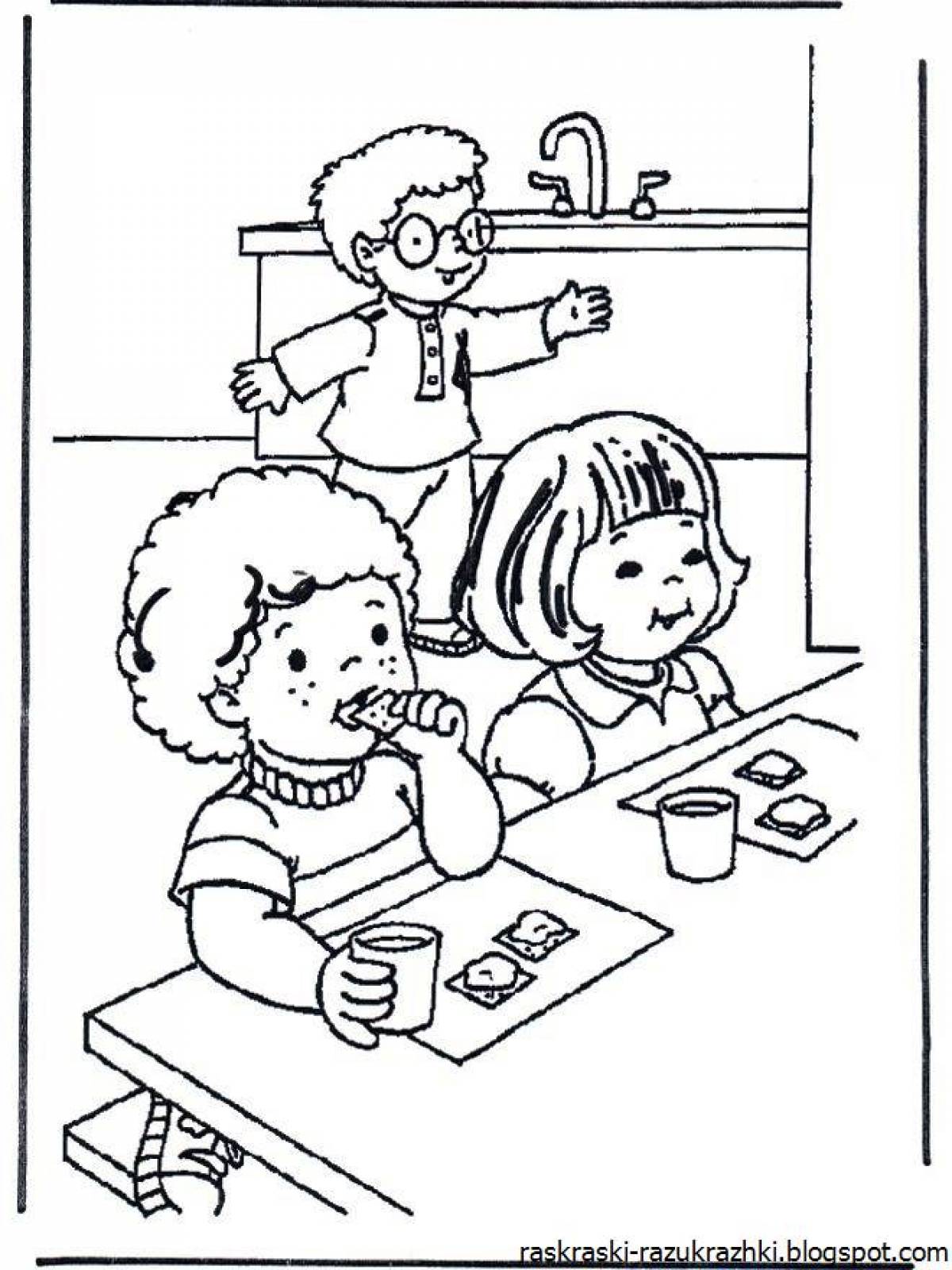 Exciting kindergarten coloring book