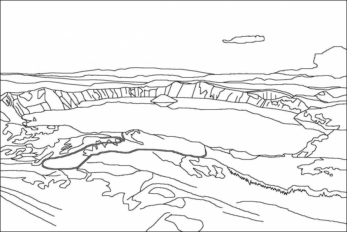 Coloring page peaceful lake