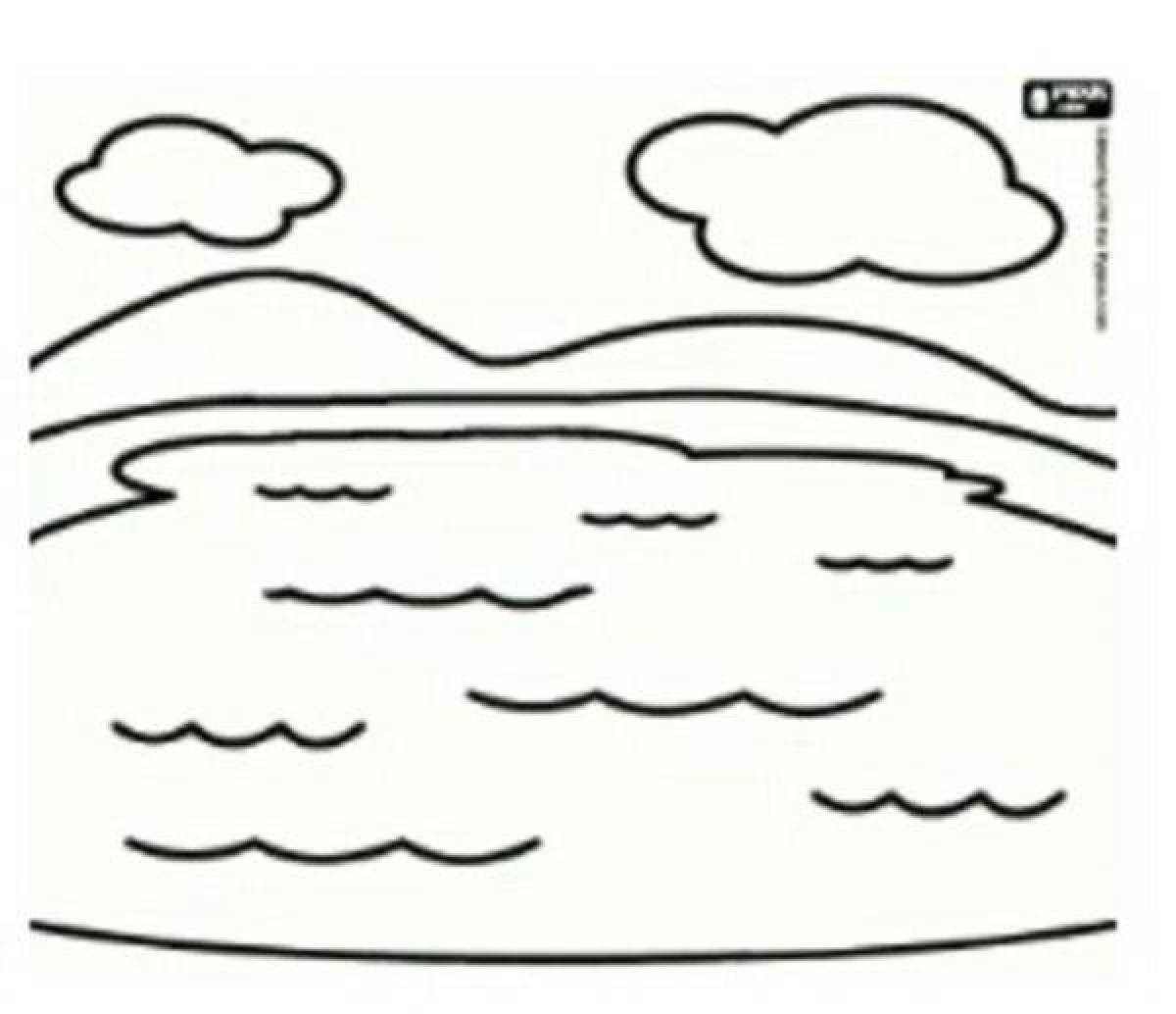 Coloring page happy lake