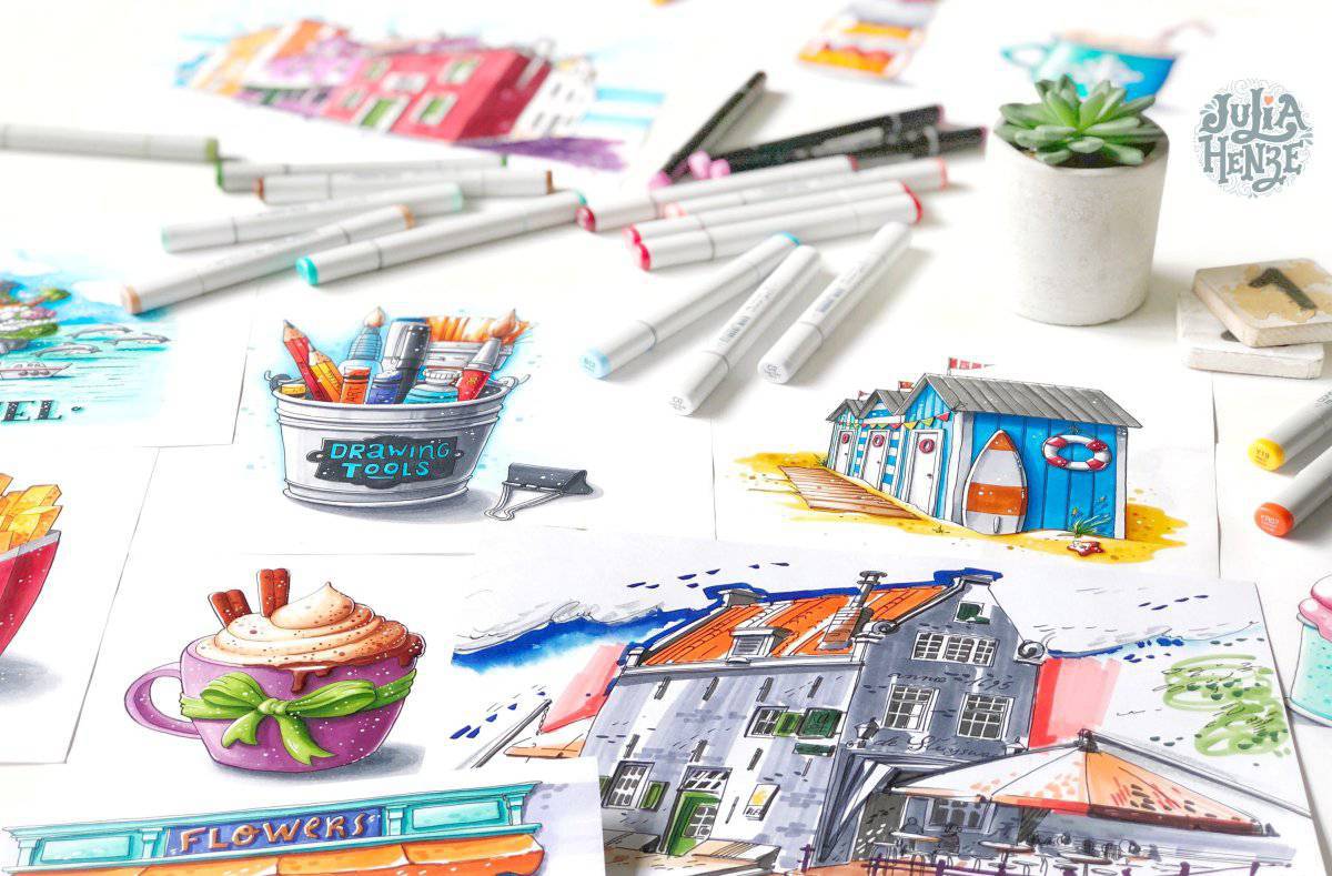 A fun coloring book for drawing with markers