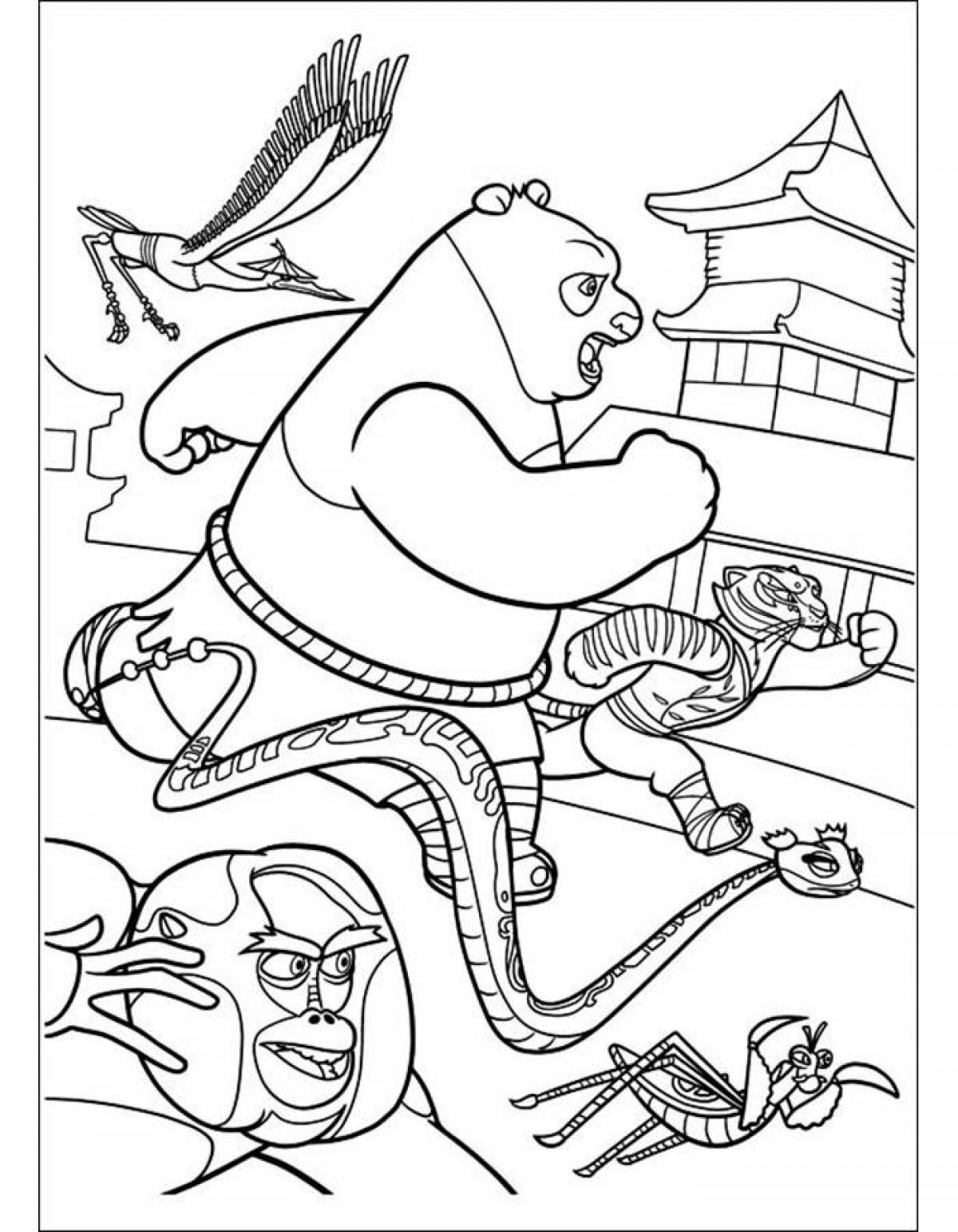 Creative kung fu panda coloring book