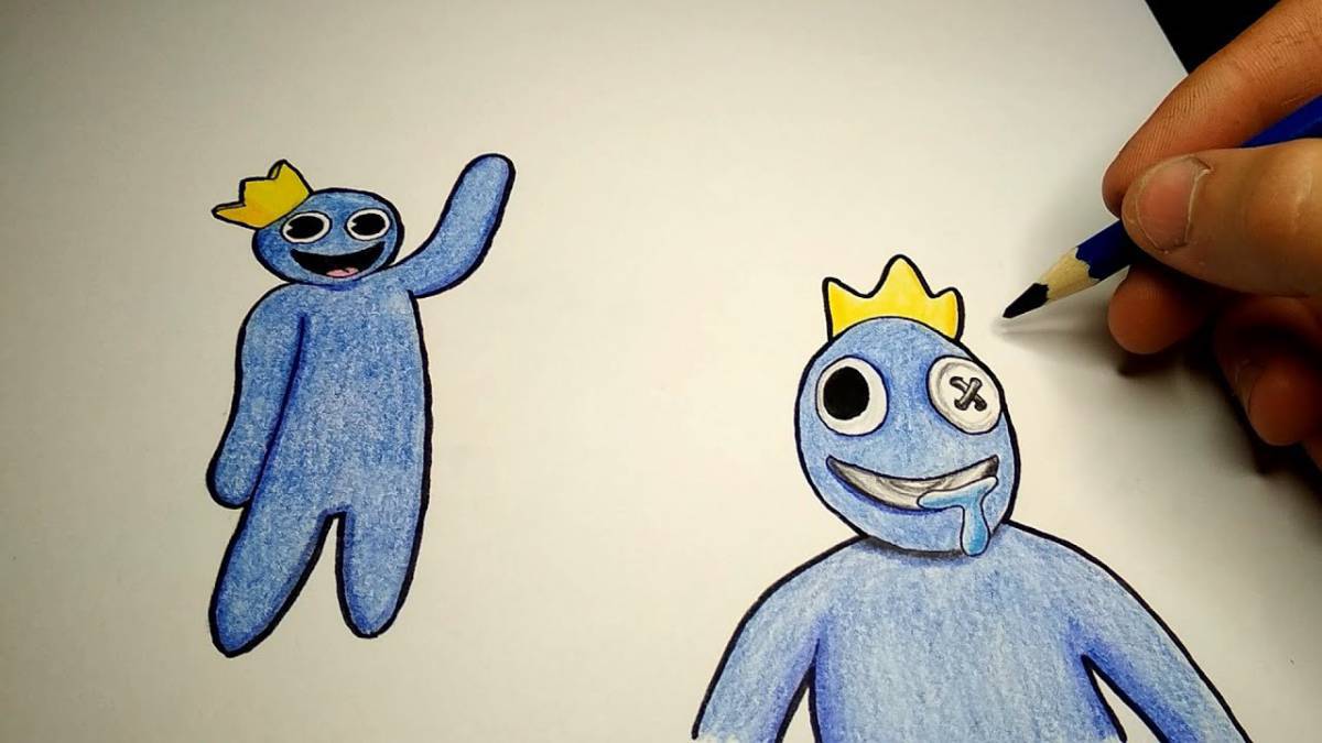 Animated blue rainbow friends