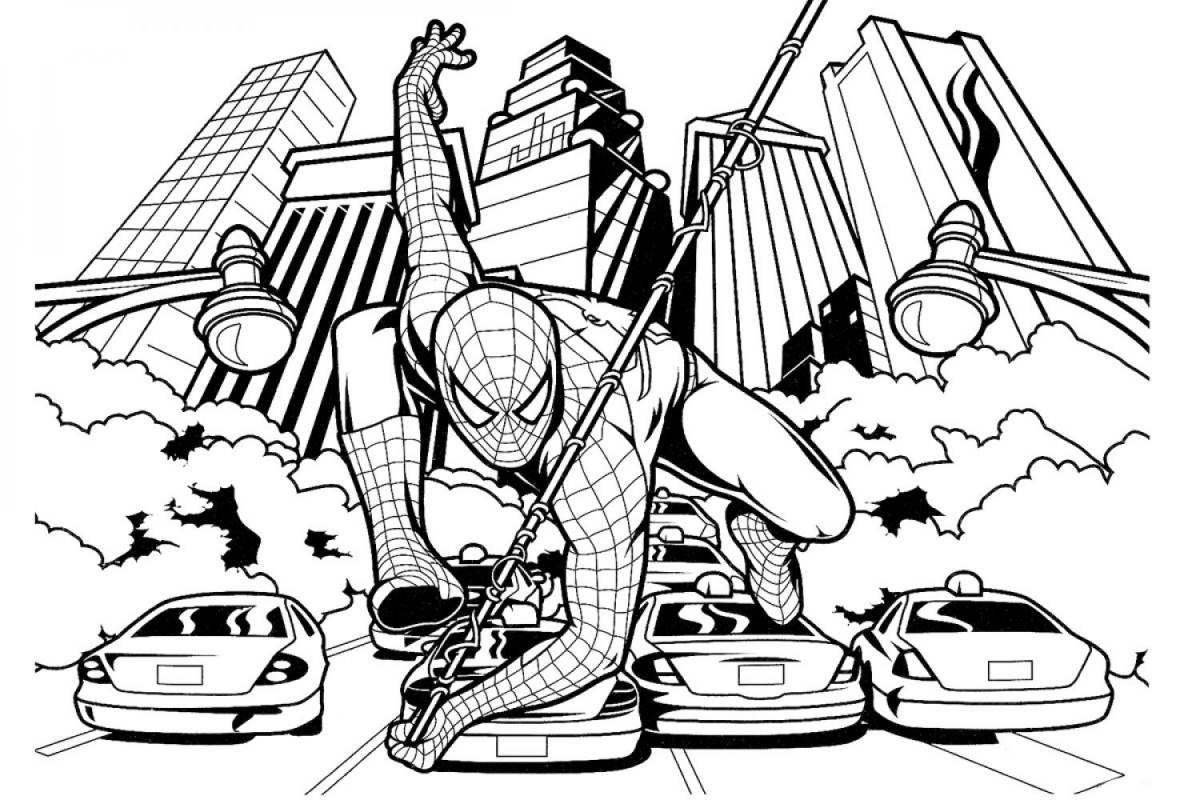 Brave spiderman coloring pages for boys