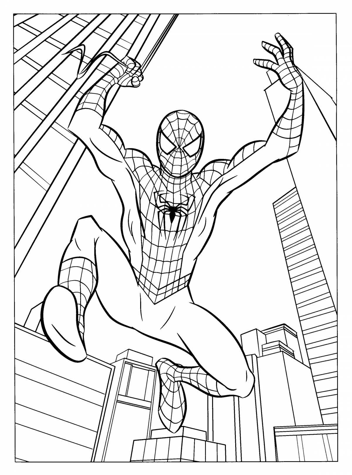 Funny Spiderman coloring pages for boys