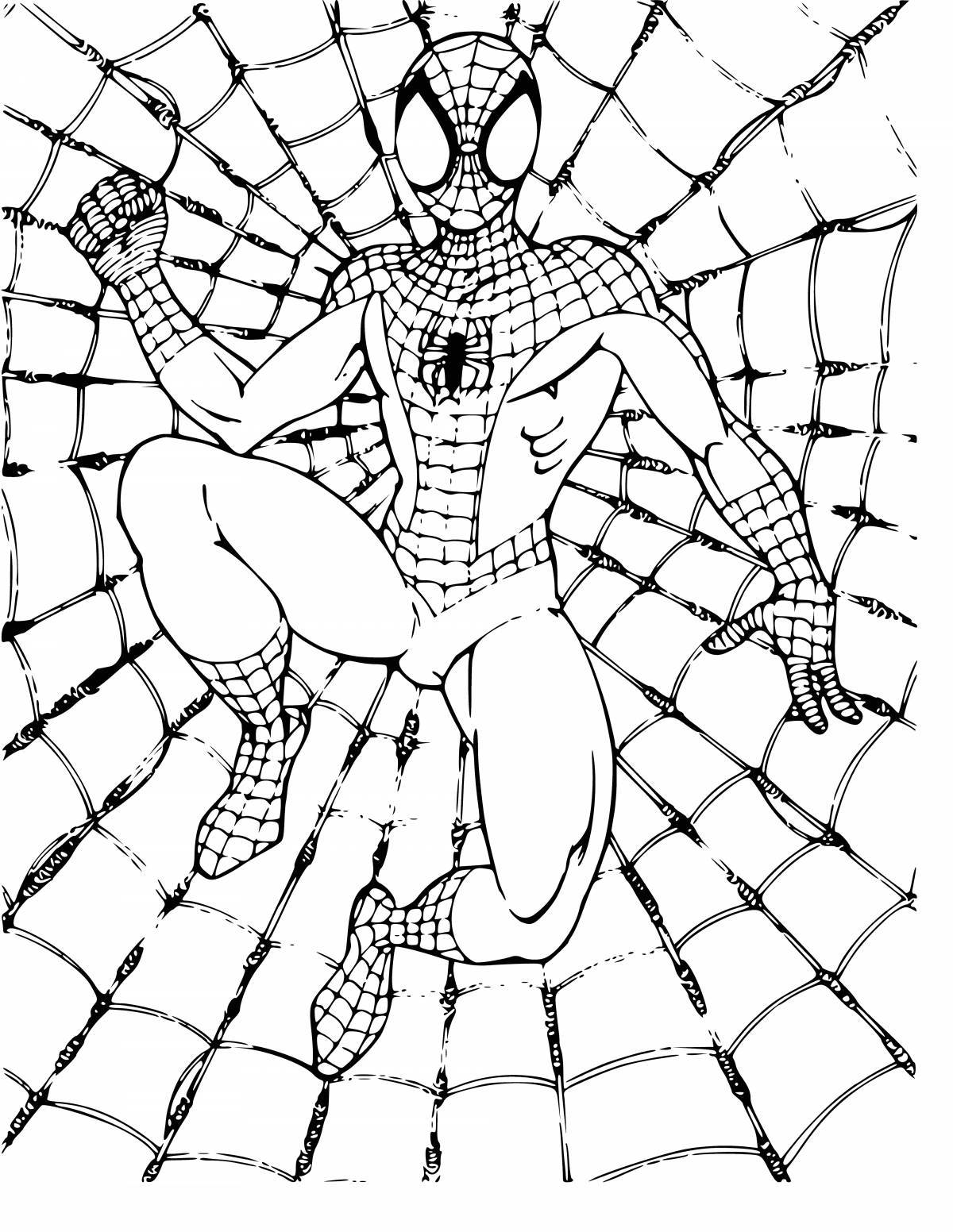 Shiny Spiderman coloring pages for boys