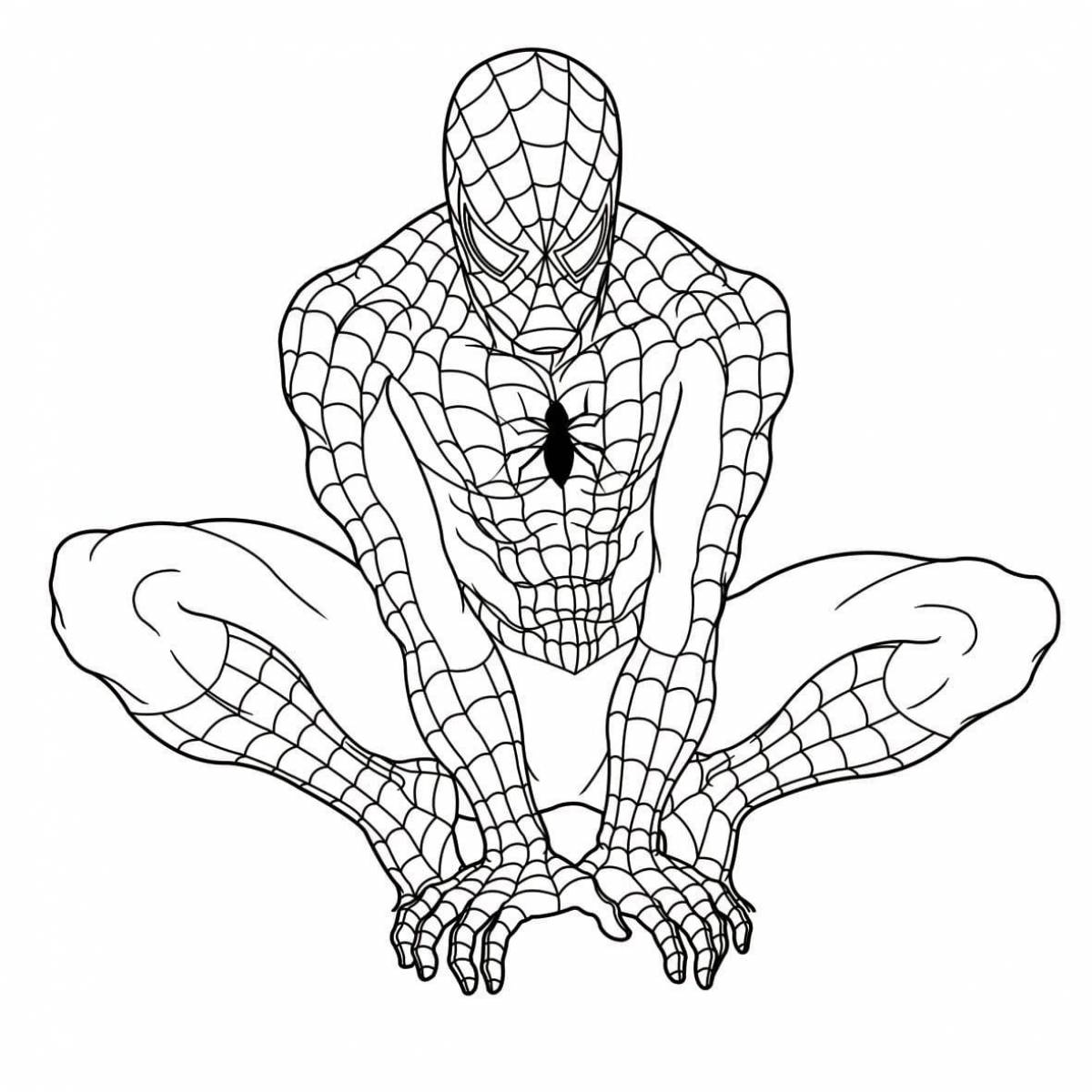 Playful Spiderman Coloring Page for Boys