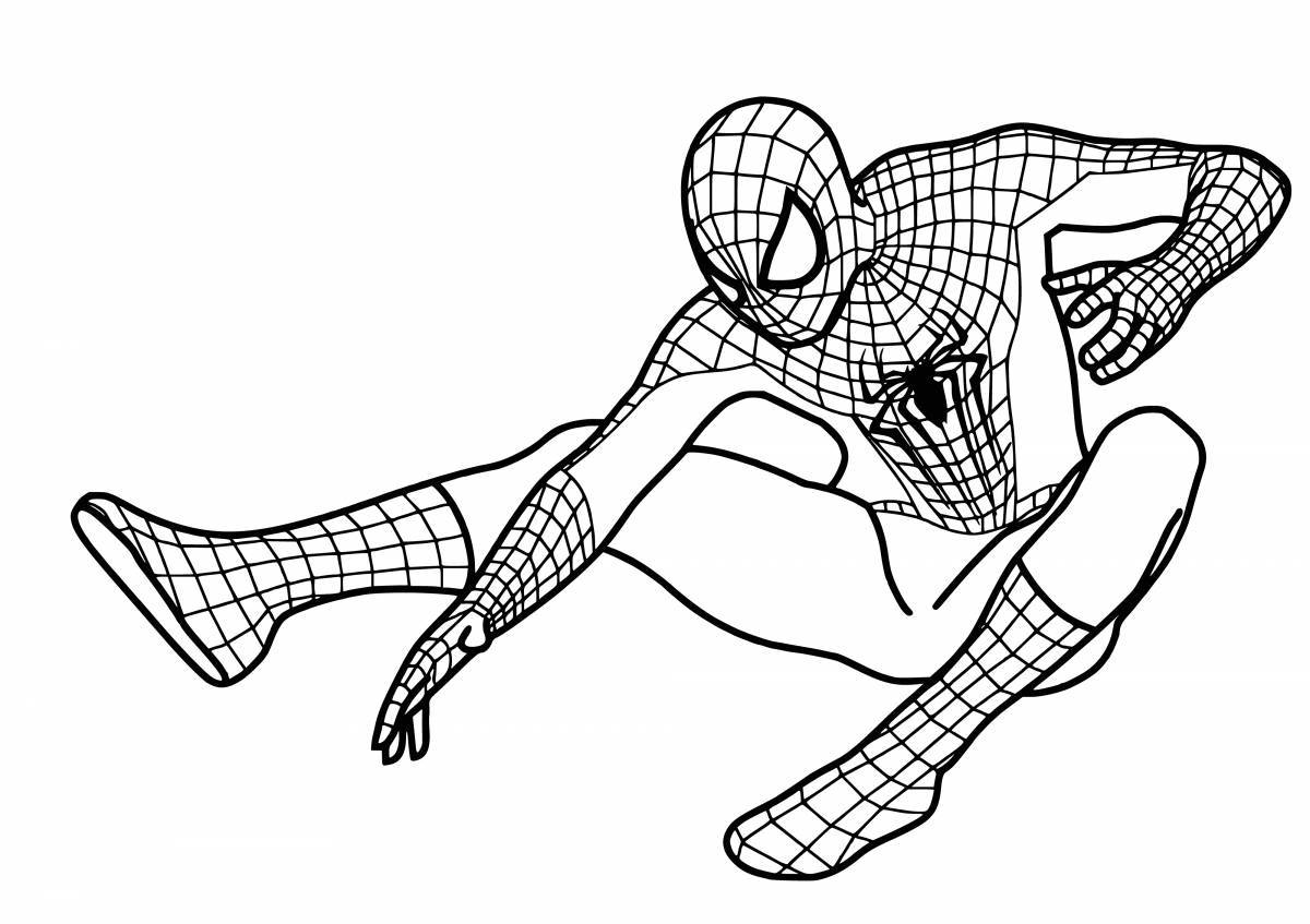Animated Boys Spiderman Coloring Page