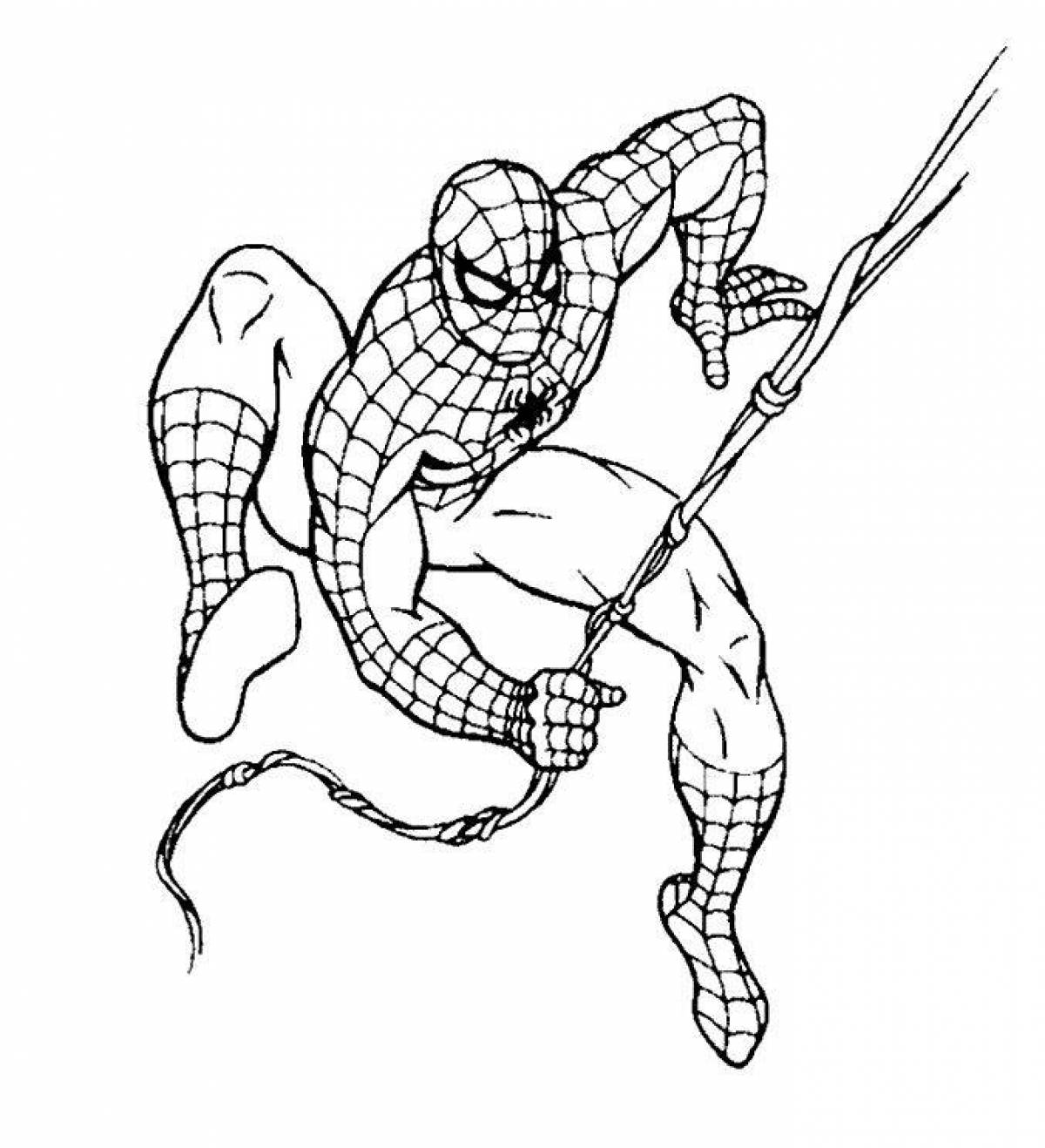 Energetic Spiderman coloring pages for boys