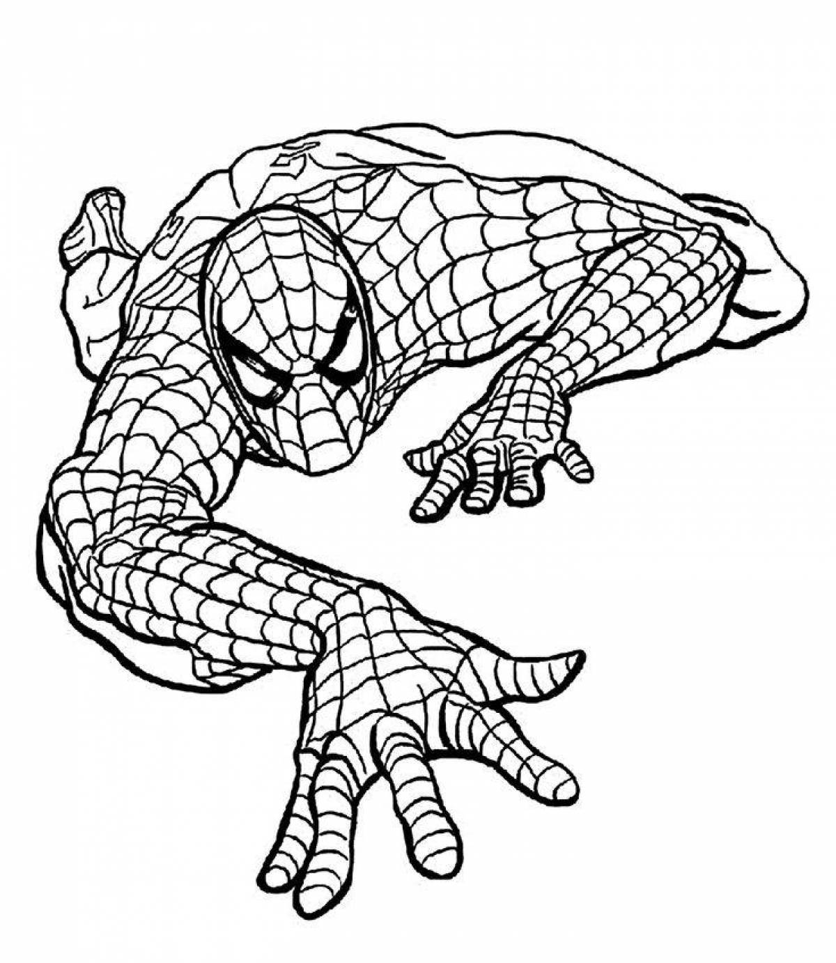 Comic spiderman coloring page for boys