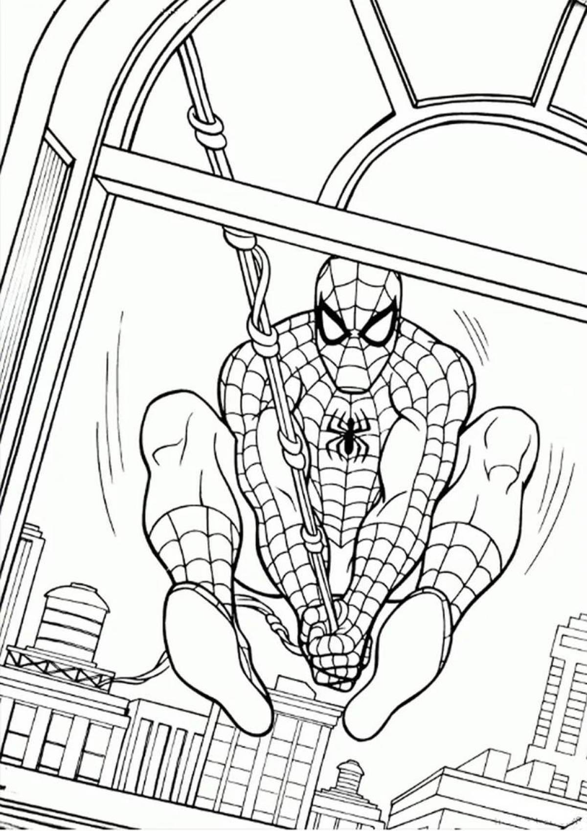 Witty Spider-Man coloring pages for boys